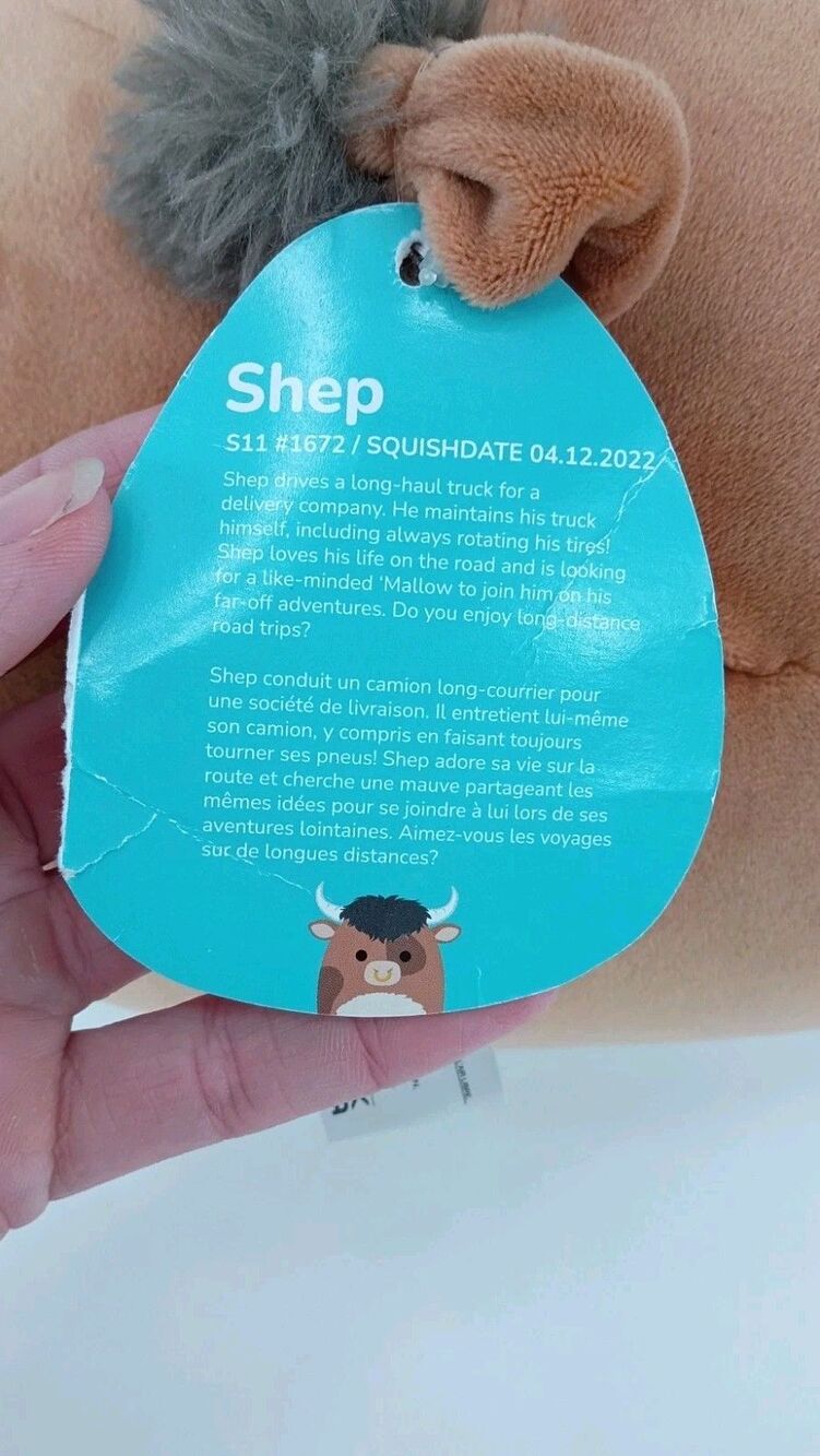 Squishmallows Shep Highland Cow 11" Plush S11 #1672 Kellytoy 2023 w/ Hang Tag - Picture 6 of 14